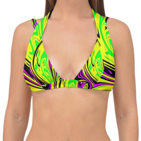 Toxicity Double Banded Halter Bra Bikini Top