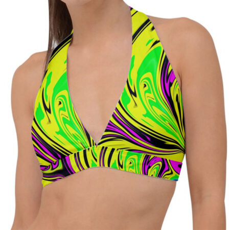 Toxicity Classic Banded Plunge Halter Bikini Top