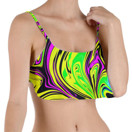 Toxicity Draped Spaghetti Bra Bikini Top