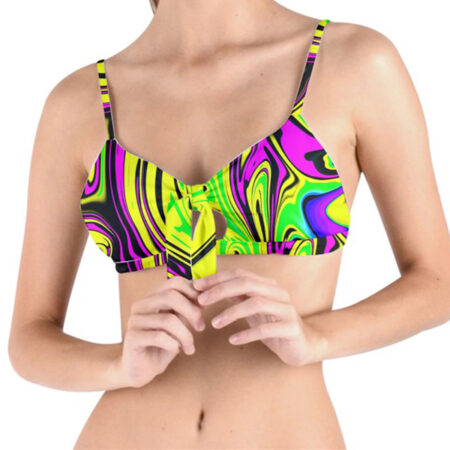 Toxicity Spaghetti Keyhole-Tie Bra Bikini Top