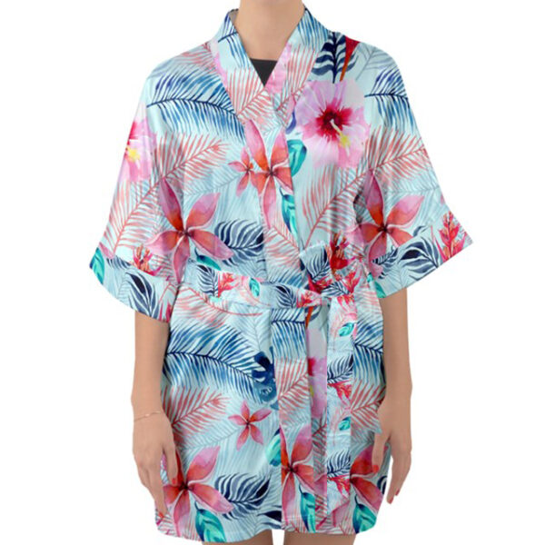 Pastel Paradise Satin Kimono