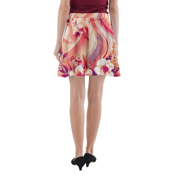 Coral Florals Pocketed A-Line Skirt - Image 2