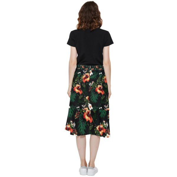 Alohan Nights Chiffon Ruffled Asymmetrical Midi Skirt - Image 2