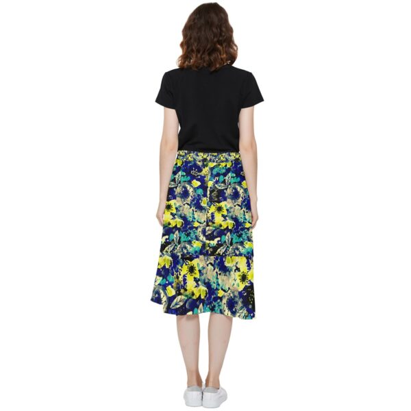 Bloom Chiffon Ruffled Asymmetrical Midi Skirt - Image 2