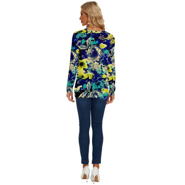 Bloom Long Sleeve Asymmetrical Twist Top - Image 2