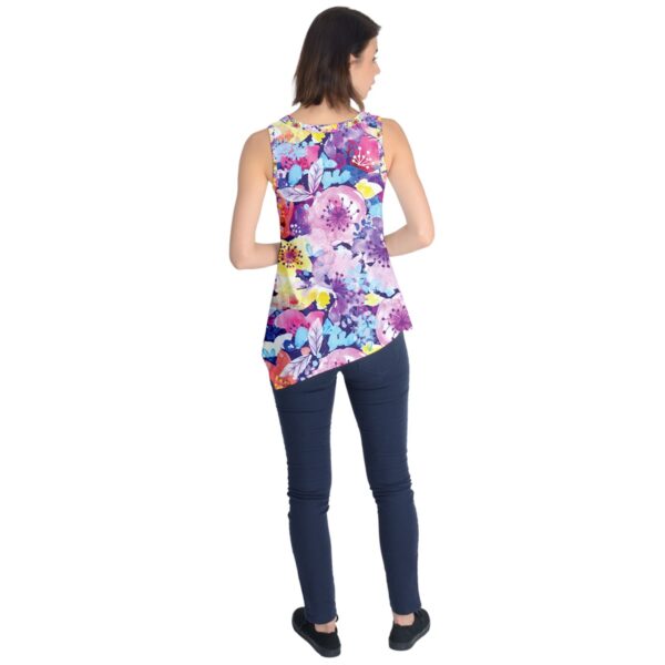 Blossom Asymmetrical Sleeveless Top - Image 2