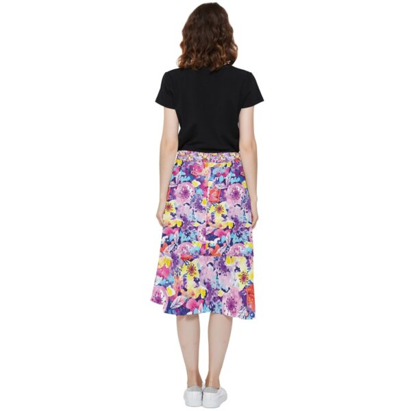 Blossom Chiffon Ruffled Asymmetrical Midi Skirt - Image 4