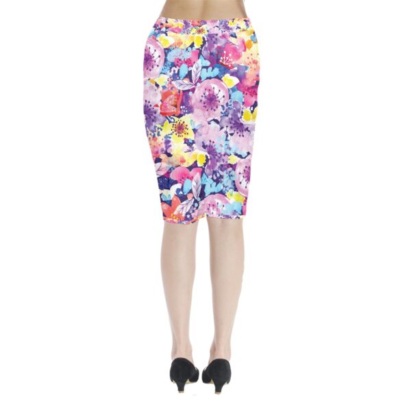 Blossom Slit Wrap Bodycon Skirt - Image 2