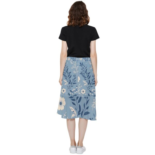 Breeze Chiffon Ruffled Asymmetrical Midi Skirt - Image 2