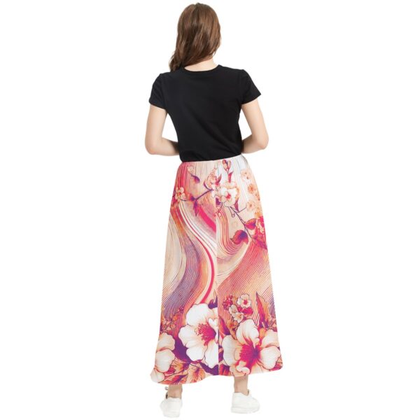 Coral Florals Chiffon Maxi Skirt - Image 2