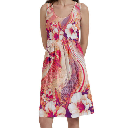 Coral Florals Classic Fit & Flare Dress