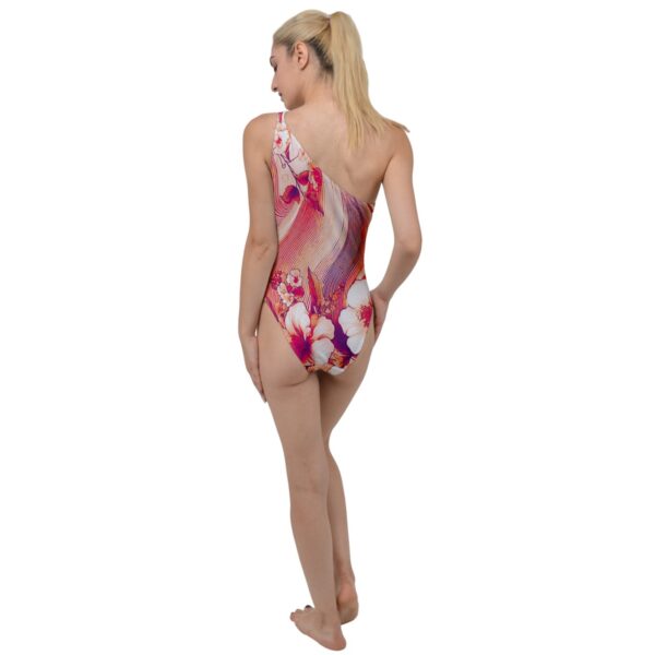 Coral Florals Classic One-Shoulder One Piece Swimsuit - Image 2