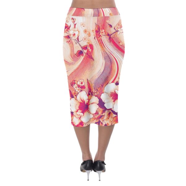 Coral Florals Classic Pencil Skirt - Image 2