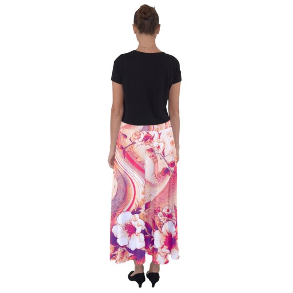 Coral Florals Flared Maxi Skirt - Image 2