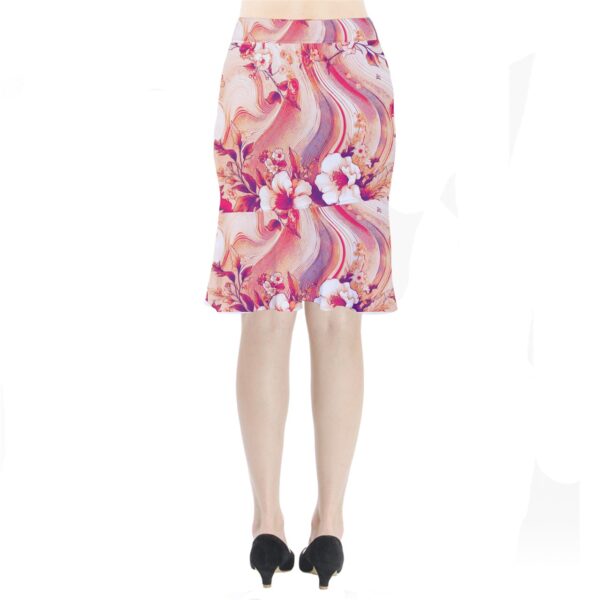 Coral Florals Mermaid Midi Skirt - Image 2