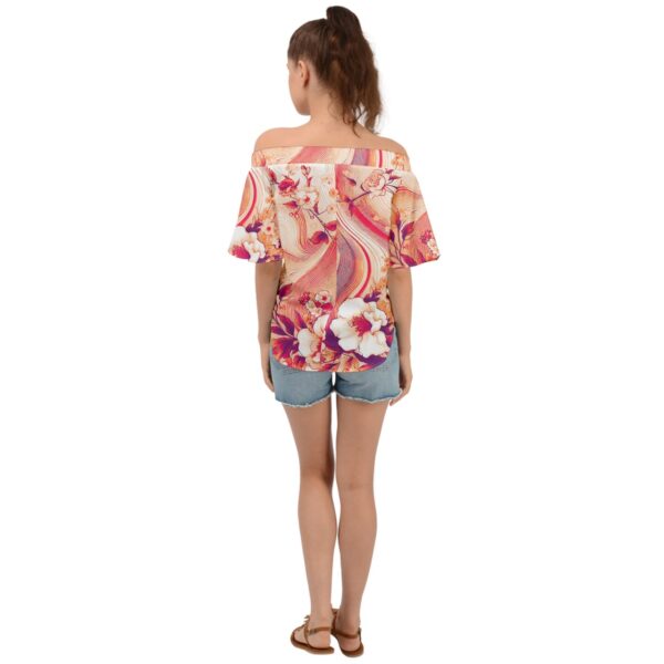 Coral Florals Off Shoulder Short Sleeve Top - Image 2