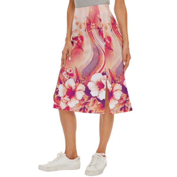 Coral Florals Panel Midi Skirt - Image 2