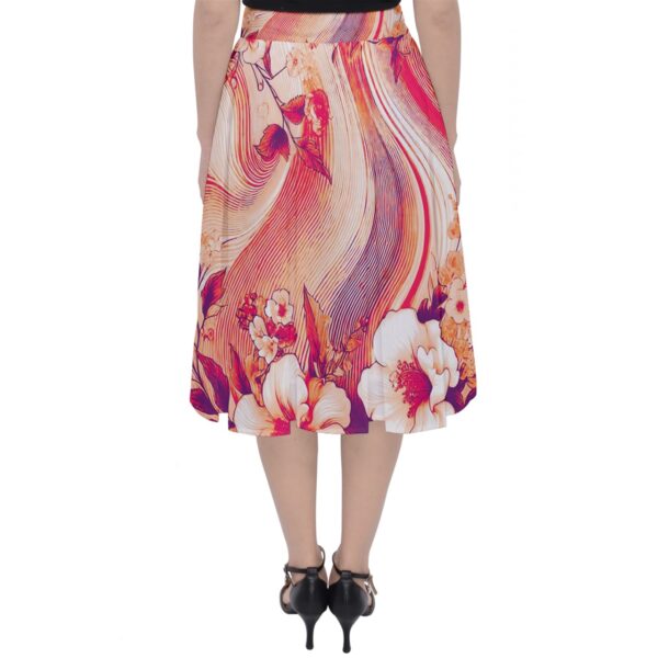 Coral Florals Pleated Midi Skirt - Image 2