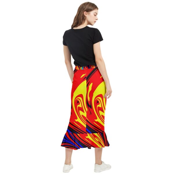 Hellfire Chiffon Fishtail Maxi Skirt - Image 2