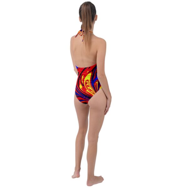 Hellfire Plunge Keyhole Halter Swimsuit - Image 2