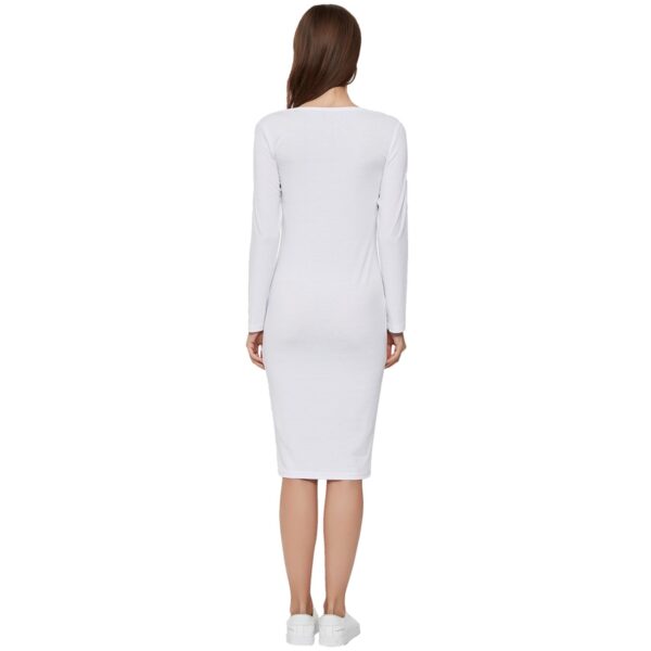 Wedding Long Sleeve V-Neck Bodycon Dress - Image 4