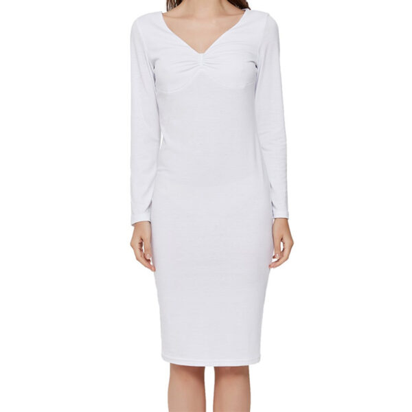 Wedding Long Sleeve V-Neck Bodycon Dress - Image 3