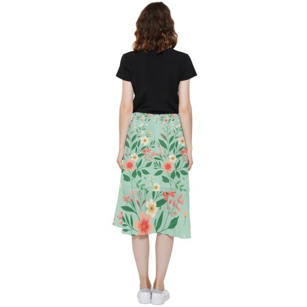 Meadow Chiffon Ruffled Asymmetrical Midi Skirt - Image 2