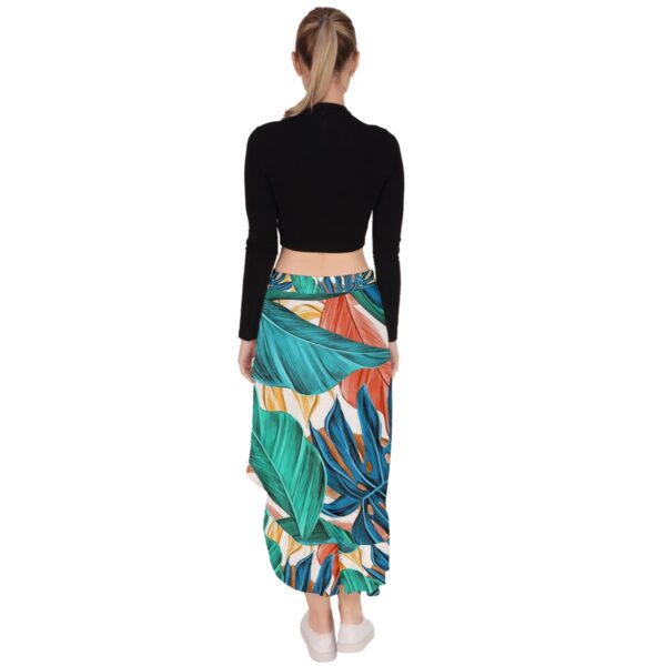 Monstera Ruffled Asymmetrical Maxi Skirt - Image 3