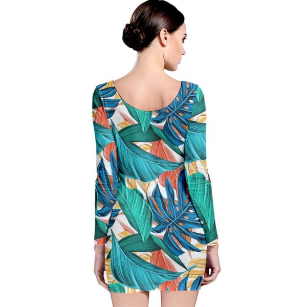 Monstera Classic Long Sleeve Bodycon Dress - Image 4