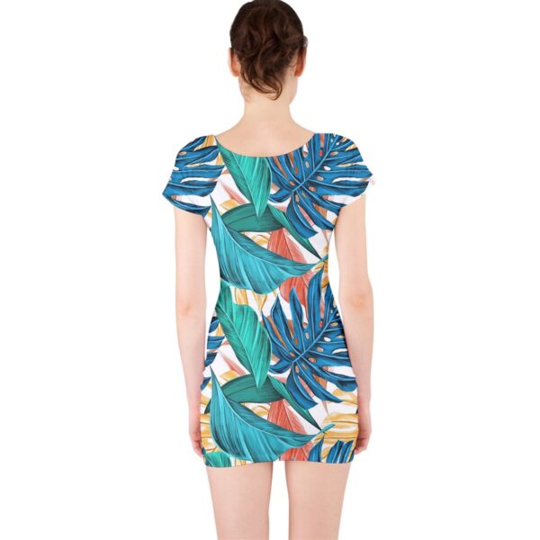 Monstera Classic Short Sleeve Bodycon Dress - Image 2