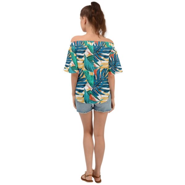 Monstera Off Shoulder Short Sleeve Top - Image 2