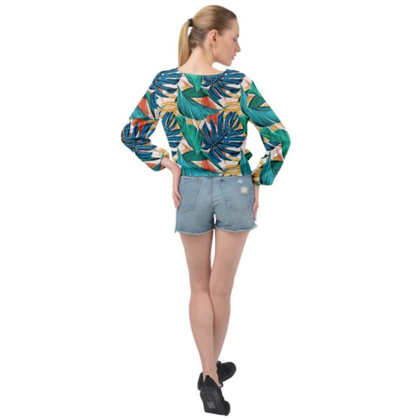 Monstera Shirred Chiffon Blouse - Image 2