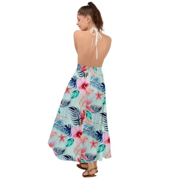 Pastel Paradise Backless Maxi Beach Dress - Image 2