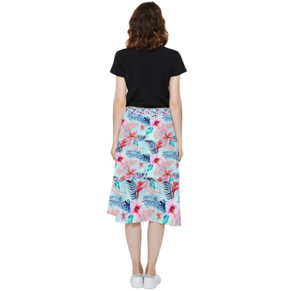 Pastel Paradise Chiffon Ruffled Asymmetrical Midi Skirt - Image 2