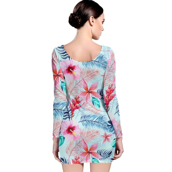 Pastel Paradise Classic Long Sleeve Bodycon Dress - Image 2