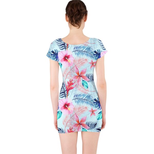 Pastel Paradise Classic Short Sleeve Bodycon Dress - Image 2