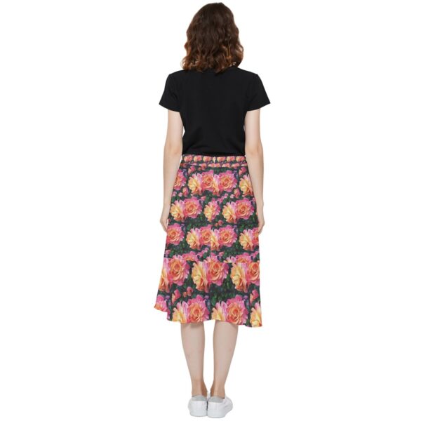 Rosalia Chiffon Ruffled Asymmetrical Midi Skirt - Image 2