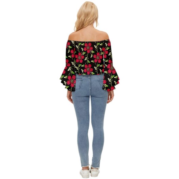 Summer Nights Off Shoulder Flutter Bell Sleeve Top - Image 2