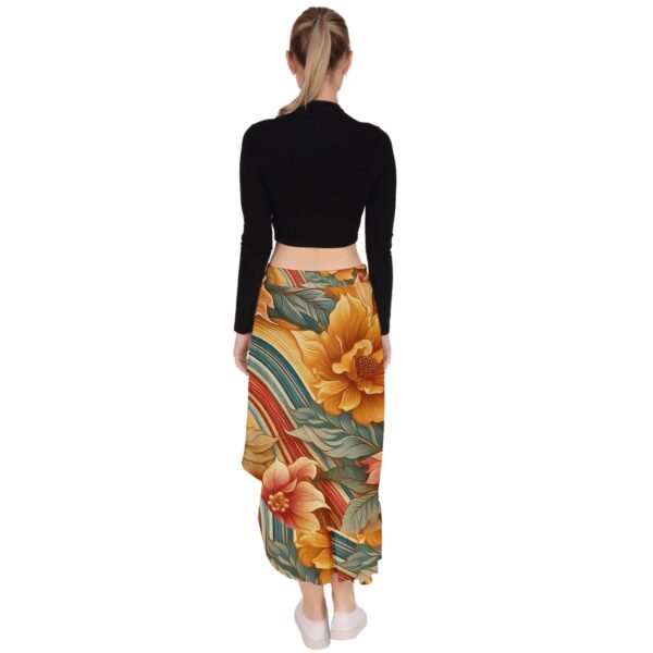 Sunset Florals Ruffled Asymmetrical Maxi Skirt - Image 3