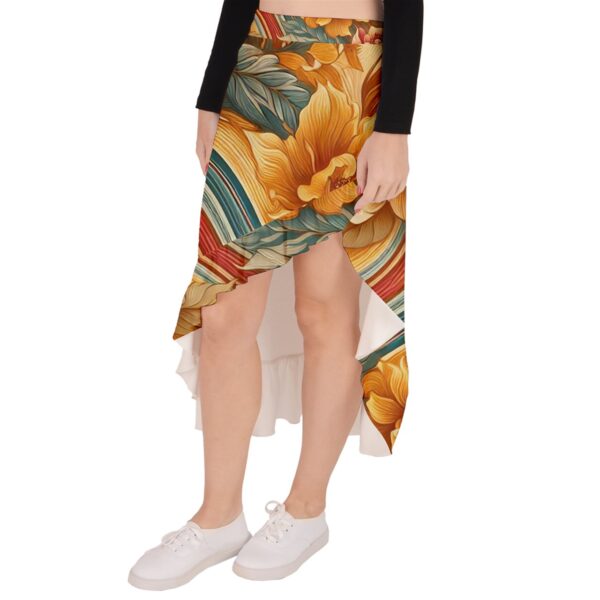 Sunset Florals Ruffled Asymmetrical Maxi Skirt - Image 2