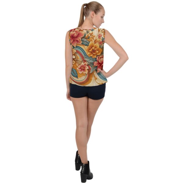 Sunset Florals Bubble Hem Chiffon Blouse - Image 2