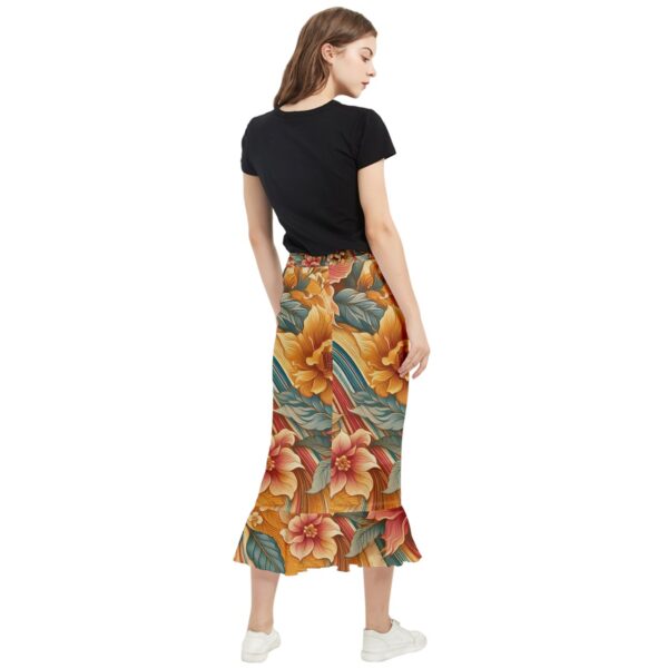 Sunset Florals Chiffon Fishtail Maxi Skirt - Image 2