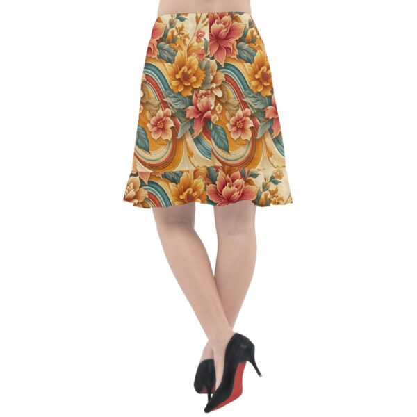 Sunset Florals Chiffon Fishtail Midi Skirt - Image 2