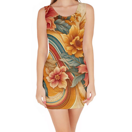 Sunset Florals Classic Bodycon Dress