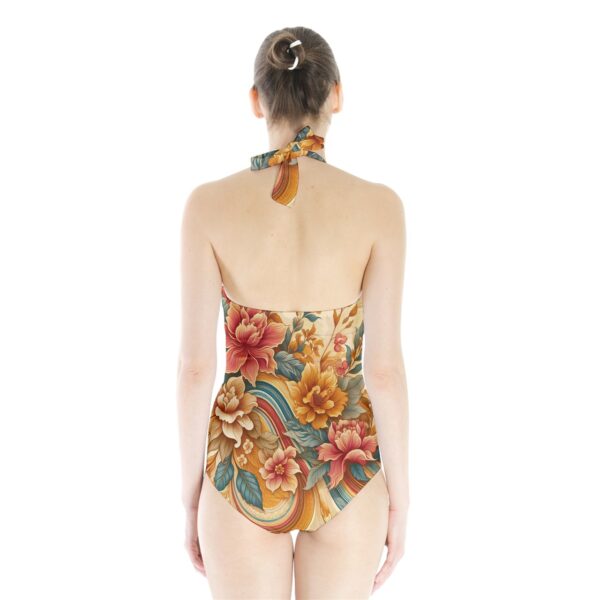 Sunset Florals Classic Halter One Piece Swimsuit - Image 2