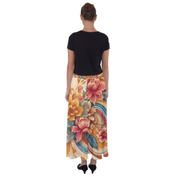 Sunset Florals Flared Maxi Skirt - Image 2