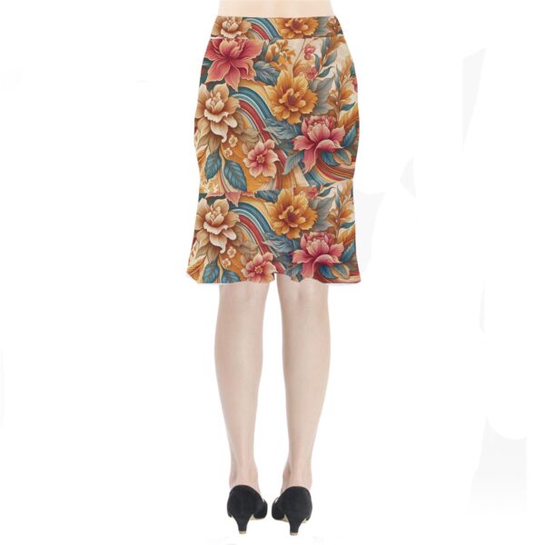 Sunset Florals Mermaid Midi Skirt - Image 2