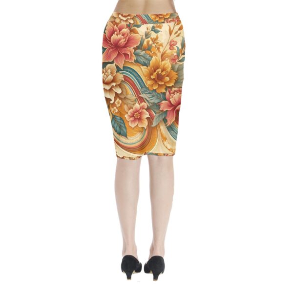 Sunset Florals Slit Wrap Bodycon Skirt - Image 2