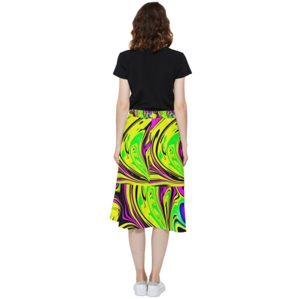 Toxicity Chiffon Ruffled Asymmetrical Midi Skirt - Image 2