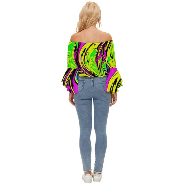 Toxicity Off Shoulder Flutter Bell Sleeve Top - Image 4